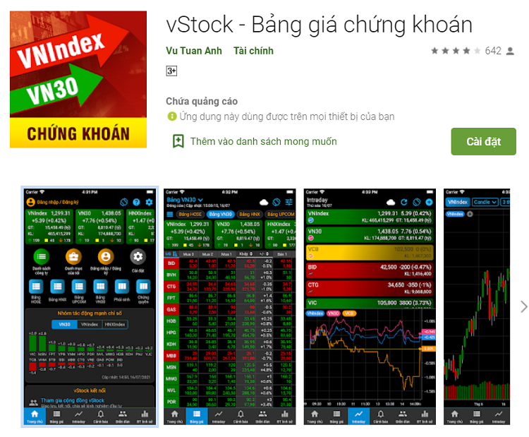 App chứng khoán Việt Nam, Ứng dụng Vstock