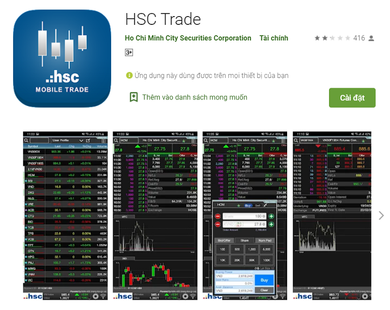 App chứng khoán tốt nhất, Ứng dụng HSC Trade