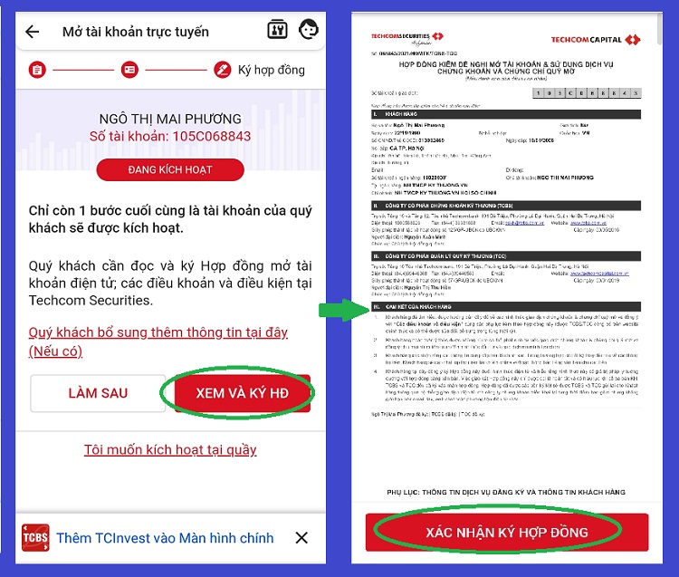 Mở tài khoản chứng khoán online Techcombank