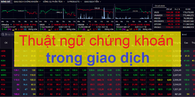 Các thuật ngữ chứng khoán trong giao dịch cổ phiếu