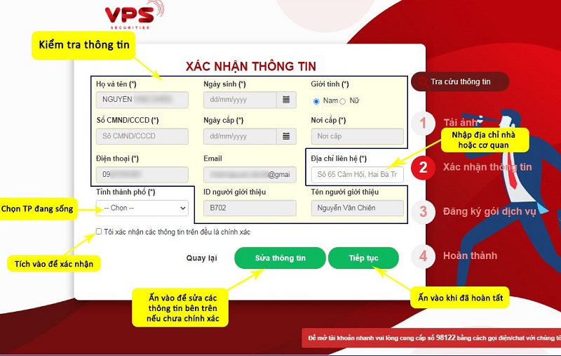 Cách mở tài khoản chứng khoán VPS