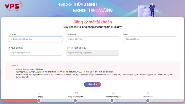 Hướng dẫn cách mở tài khoản chứng khoán VPS