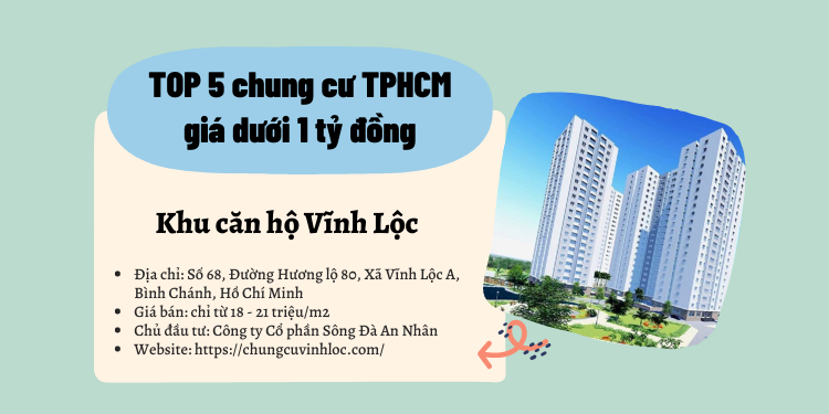 TOP 5 dự án chung cư giá rẻ dưới 1 tỷ ở TPHCM