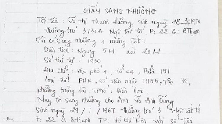 Giấy chuyển nhượng đất viết tay có giá trị pháp lý không? Mẫu giấy chuyển nhượng đất viết tay chuẩn nhất